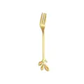 Gold Stainless Steel Fruit Fork Leaf Handle Creative Dessert Fork Tableware 1pc - 410 Gold Leaf Fork