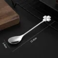 Stainless Steel Four Leaf Clover Coffee Spoon 304 Grade Metal Dessert Stirring Tool - Silver Clover