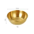 Korean style 304 stainless steel dipping sauce bowl, golden finish, compact condiment dish. - 9cm / Gold