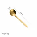Gold Stainless Steel Mini Round Spoon for Coffee, Dessert, and Ice Cream, 98mm. - 10cm / Gold