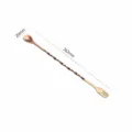 Stainless steel long bar spoon cocktail mixing spoon with fork rose gold 262mm sku - S / Rose Gold
