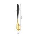 Black angel wing and gold stainless steel dessert coffee spoon 14cm elegant tableware decor - 304 Black Gold Wing Spoon