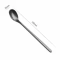 Long Handle Stainless Steel Spoon Black Coffee Dessert Stirring Spoon 150mm Length - Small Black