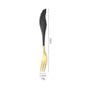 Black and gold stainless steel fork with creative angel wing handle, elegant dessert tableware. - 304 Black Gold Wing Fork