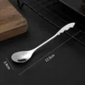 Stainless Steel Creative Wing Coffee Spoon, Silver Dessert Spoon with Feather Handle 12.5cm - Silver Wings
