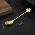 Stainless steel four-leaf clover coffee spoon, gold dessert stirring spoon for home. - Gold Clover