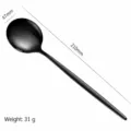 Black stainless steel dinner spoon, elegant mirror finish cutlery tableware variant. - Large Soup Spoon / Pure Black