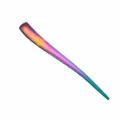 Stainless steel colorful tea needle spoon, durable metal fruit dessert fork tool variant. - Teaspoon / Iridescent