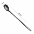 304 Stainless Steel Long Handled Mixing Spoon Black Teardrop Coffee Dessert Spoon - Large Black