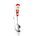 Christmas stainless steel spoon with cute Santa Claus silicone handle, 18cm dessert spoon. - Large Santa Spoon / Single Unit / Silver