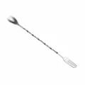 Stainless steel 410 long handled cocktail bar spoon double headed stirrer tool 325mm - L / Silver