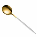 Gold and White Stainless Steel Cutlery Spoon 210mm Modern Tableware for Dining Room - Large Soup Spoon / Platinum