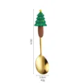 Christmas tree stainless steel dessert spoon golden coffee spoon holiday tableware gift 18cm - Large Tree Spoon / Single Unit / Gold