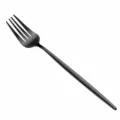 Matte black stainless steel dinner fork, elegant Portuguese style cutlery, 215mm long. - Large Fork / Pure Black