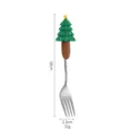 Christmas tree stainless steel fork, cute silicone handle cute dessert fruit fork tablewares. - Large Tree Fork / Single Unit / Silver