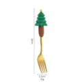Christmas tree stainless steel fork, gold dessert cutlery, 18cm holiday gift flatware - Large Tree Fork / Single Unit / Gold