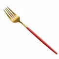 Stainless steel gold and red cutlery fork, variant style, elegant dining table accessory. - Large Fork / Red Gold