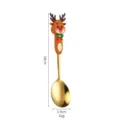 Christmas Reindeer Stainless Steel Spoon Gold Dessert Spoon Holiday Tableware Variant - Large Elk Spoon / Single Unit / Gold