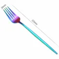 Rainbow stainless steel dinner fork with length 215mm and width 29mm for table setting. - Large Fork / Colorful