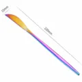 Rainbow stainless steel steak dinner knife kitchen tableware 220mm long colorful - Dinner Knife / Colorful