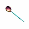 Stainless steel rainbow spoon cutlery western tableware table spoon kitchen dining tool 133mm - Small Soup Spoon / Colorful