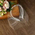 Velo da sposa gabbia per uccelli cerchietto velo a rete classico accessorio per capelli - Bianco