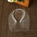 Velo gabbia per uccelli da sposa bianco con cerchietto, accessorio per capelli da matrimonio. - Bianco