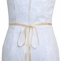 Bridal satin ribbon waist belt variant, elegant champagne gold color for wedding dresses. - Gold Sequin / With Champagne Ribbon