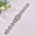 Squisita applicazione per cintura da sposa in strass bordo per abito da sposa scintillante - Paillettes Senza Nastro