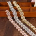 Bordo in strass di cristallo applicazione cintura abito da sposa accessorio cucito - Toppa Senza Nastro
