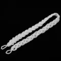 Handmade white pearl wedding belt braided bridal sash elegant dress accessory for women - Pearl-Style Link Chain