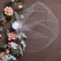French vintage bridal face veil white mesh hair accessory wedding photography hair piece - VA02-White Mesh