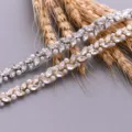 Stunning bridal rhinestone pearl belt trim silver wedding dress sash accessory for women - Gold Sequin / Rhinestone Piece (No Ribbon)