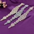 Cintura da sposa in strass fatte a mano cristallo matrimonio vita applicazioni accessori di lusso - Paillettes Senza Nastro
