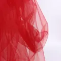 Red tulle fabric for bridal veil DIY, wedding decoration soft mesh netting material. - One Yard / Red
