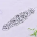 Mooie Bruids Kristal Strass Applicatie Parel Patch Trouwjurk Riem DIY Naai Accessoires - Pailletten Zonder Lint
