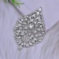 Handgemachte Kristall Strass Applikation Blatt Form fuer Brautkleid Guertel und Schuhe. - Straßstein-Patch / 1 Stück