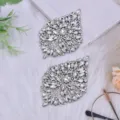 Exquisite glitzernde Blatt Strass Applikationen für DIY Braut Schärpen und Schuh Zubehör. - Straßstein-Patch / 2 Stück/Set