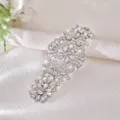 Bridal rhinestone sash belt featuring sparkling crystals and pearls for wedding dress decoration. - Sequins Without Ribbon