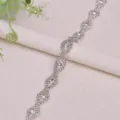 Exquisite rhinestone belt applique, sparkling diamond alloy waist chain for bridal wedding dress. - Sequins Without Ribbon