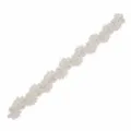 Elegant white pearl flower wedding dress belt with rhinestones, perfect for bridal gown. - Sequins Without Ribbon
