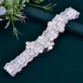 White lace garter belt with floral embroidery, sexy leg ring lingerie accessory for women. - Lace Thigh Ring / White