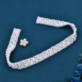 Handmade pearl waist belt bridal dress beaded trim wedding accessory clothing decoration - Sequins Without Ribbon