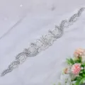 Bridal rhinestone applique crystal beaded patch wedding dress belt sewing DIY accessory 1pc - Sequins Without Ribbon