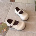 Chic kids Mary Jane flat shoes, toddler sweet beige soft sole princess shoes for girls. - EU 30 (Internal Length 18.5cm) / Beige