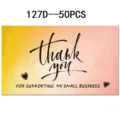 50 Pcs Small Business Thank You Cards Colorful Gradient Greeting Cards For Appreciation - Yellow Pink Gradient