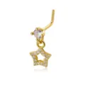 Goldene L-förmige Kupfer-Nasenstecker mit glänzendem Zirkonia und Stern-Anhänger Körperpiercing. - Stern Nasenstecker / Gold