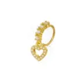 Gold Zirkon Herz Anhänger Nasenring Eleganter Knorpel Körperpiercing Schmuck für Damen - Herz Nasenring / Gold