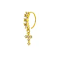 Zirkon Kreuz Anhänger L-förmiger Nasenstecker, Kupfer Zirkonia Körperpiercing Schmuck. - Kreuz Nasenring / Gold