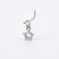 L-förmiger Nasenring mit Stern Anhänger in Silber und Zirkonia für Piercing Variante - Stern Nasenstecker / Silber